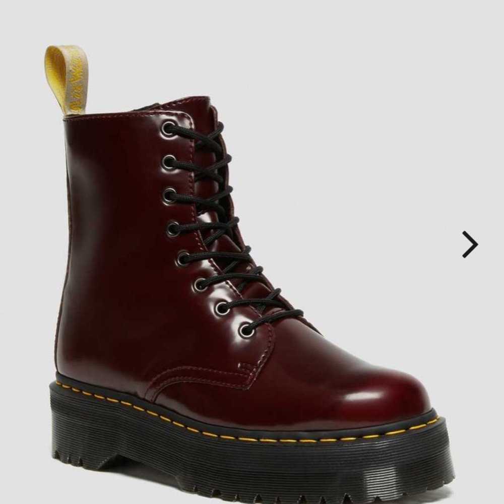 dr martens vegan red jadon platform boots